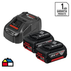 BOSCH - Set 2 baterías recargables 18V 4,0 Ah + cargador