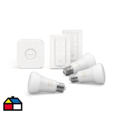 PHILIPS HUE - Kit inicio inteligente HUE 9W E27 2 dimmers bluetooth