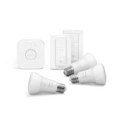 PHILIPS HUE - Kit inicio inteligente HUE 9W E27 2 dimmers bluetooth