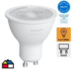 PHILIPS HUE - Ampolleta inteligente HUE blanca GU10 5,2W bluetooth luz multicolor