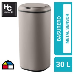 JUST HOME COLLECTION - Papelero 30 l con sensor taupe