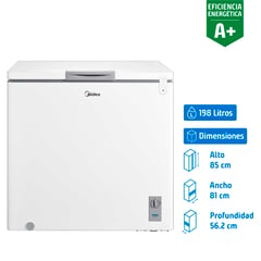 MIDEA - Freezer Horizontal 198 Litros Blanco MFH-1990B258CN