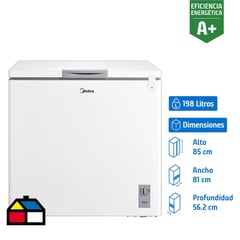 MIDEA - Freezer Horizontal 198 Litros Blanco MFH-1990B258CN