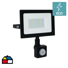 HALUX - Reflector 30W Luz Fria Negro con Sensor