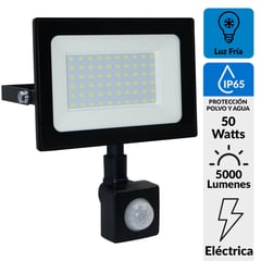 HALUX - Reflector 50W Luz Fria Negro con Sensor