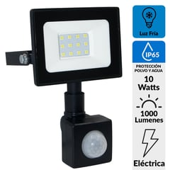 HALUX - Reflector 10W Luz Fria Negro con Sensor