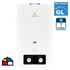 MADEMSA - Calefont Gas Licuado 7 Litros Tiro Natural Ionizado