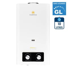 MADEMSA - Calefont Gas Licuado 10 Litros Tiro Natural Ionizado