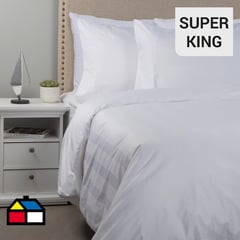 ROYAL SUPREME - Funda duvet dobby lines blanco súper king