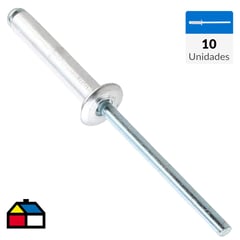 FIXSER - Remache tipo pop 4x21 mm 10 unidades