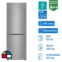 LG - Refrigerador Bottom Freezer No Frost 306 Litros Silver LB33MPP