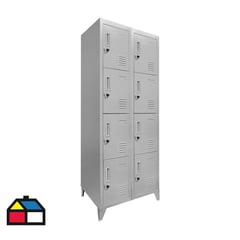 MALETEK - Lockers 8 puertas cuadruple 166x83x45 cm acero