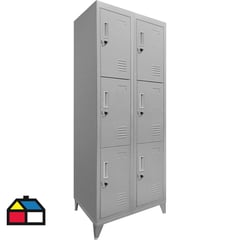 MALETEK - Lockers 6 puertas triple 166x83x45 cm acero