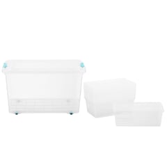 REYPLAST - Set 8 Cajas 36x30x53 cm 38 l Transparente