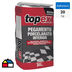 TOPEX - Adhesivo Porcelanato Interior Piso/Muro Superficie Rígida 20 kg