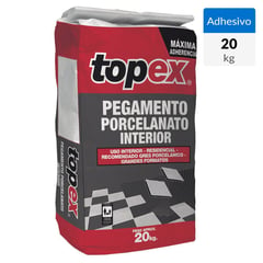 TOPEX - Adhesivo Porcelanato Piso y muro Superficie Rígido 20 kg