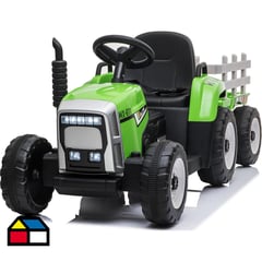 KIDSCOOL - Tractor a batería 12V con remolque