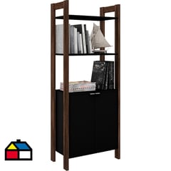 TECNOMOBILI - Gabinete 2 puertas 166x65x36 cm negro nogal