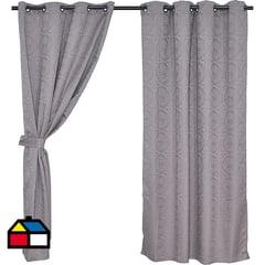 FABRICS - Set cortina de tela mandala 4 piezas 140x220 cm taupe