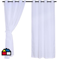 FABRICS - Set cortina de tela chevron 4 piezas 140x220 cm blanco