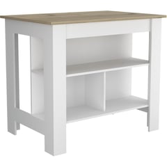 TUHOME - Mesa de cocina 70x103x90 cm blanco nevado