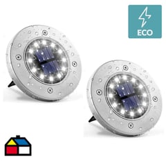 LEDZONE - Pack 2 Estacas Solares Piso 12 Led