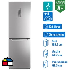 FENSA - Refrigerador Bottom Freezer No Frost 322 Litros Inox DB60S