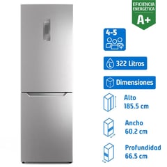 FENSA - Refrigerador Bottom Freezer No Frost 322 Litros Inox DB60S