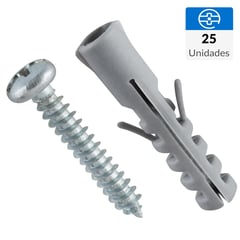 FIXSER - Tarugo con tornillo 5 mm 25 unidades