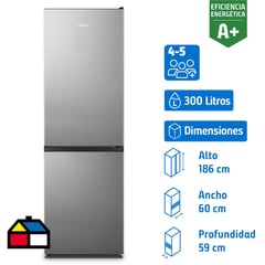 HISENSE - Refrigerador Bottom Freezer No Frost 300 Litros Inox RD-39WC