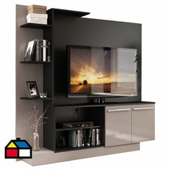 BE DESIGN - Rack TV 55" 165x164x32,5 cm negro/fume