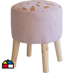 ATMOSPHERA HOME - Pouf emma 45x36x36 cm folia rosado