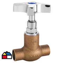 NIBSA - Llave de paso 1/2" SO SO bronce