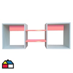 MUEBLES KIDS - Repisa Cubo Rosado 40x120x25 cm