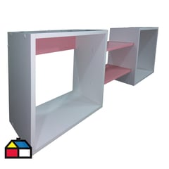 MUEBLES KIDS - Repisa Cubo Rosado chicle 40x120x25 cm