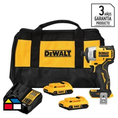 DEWALT - Atornillador de impacto inalámbrico 20V + 2 baterías