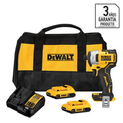 DEWALT - Atornillador de impacto inalámbrico 20V + 2 baterías