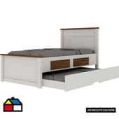 DECOCASA - Cama blanca 1,5 plazas