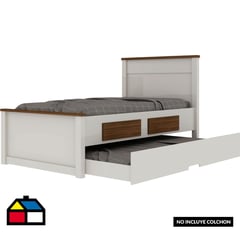 DECOCASA - Cama blanca 1,5 plazas