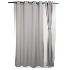 MASEL - Set Cortinas 8 Piezas Yasmin Gris Cla 140x220 cm