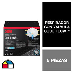 3M - Respirador N95 con válvula Cool Flow 8511 5 unidades