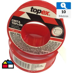 TOPEX - Teflón 1/2 pulgadas 10 m Blanco/rojo
