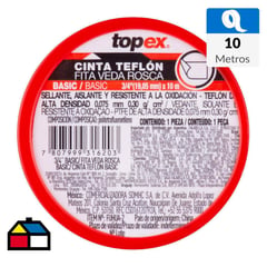 TOPEX - Teflón 1 pulgadas 10 m Rojo