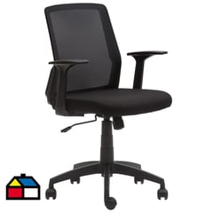 ONE SIT - Silla escritorio Cuba reclinable brazo fijo negra