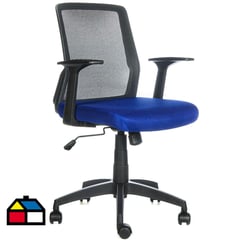 ONE SIT - Silla escritorio Cuba reclinable brazo fijo azul