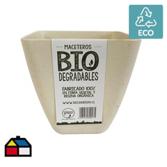 DECOGREEN - Macetero Biodegradable Cuadrado Blanco