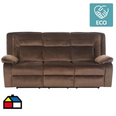 CIC - Sofá reclinable 3 cuerpos 215x99x103 cm café