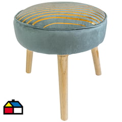 ATMOSPHERA HOME - Pouf 38x35 cm aqua estampado