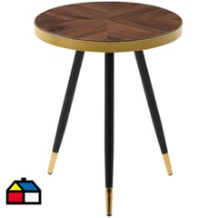 HOMY - Mesa lateral 44x44x55 cm madera/oro