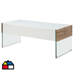 HOMY - Mesa de centro 115x55x45 cm blanco / madera